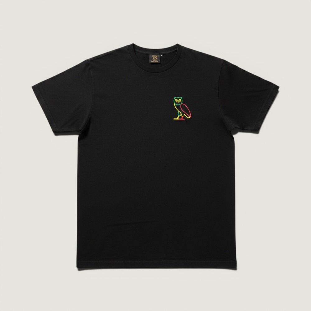 OVO October's Very Own Rasta Owl Palm Tree Graphic T-Shirt Black Medium